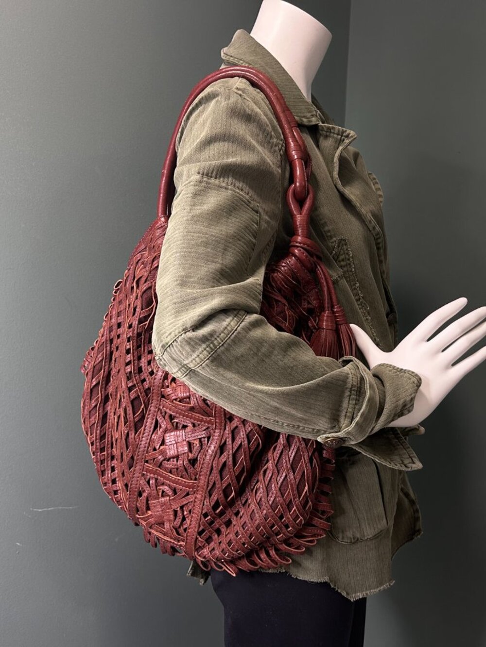 LOCKHEART Charlottes Web Elain Cognac $545 NWT Hobo Shoulder Bag Leather Slouchy - Picture 2 of 16